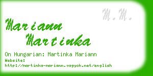 mariann martinka business card